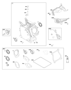 Cylinder Group Diagram and Parts List for 12V337-0032-F1 100000 - 19Z999 Briggs and Stratton Engine